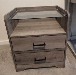 LED Nightstand with Glass Top – $45 OBO