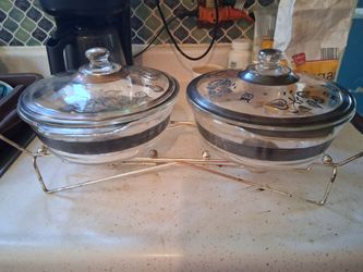 Vintage MCM Fire King double casserole warmer