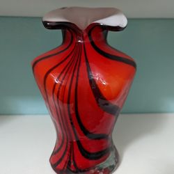 Black And Red Glass Vase