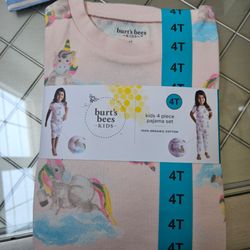 Burts bees girls 4 piece pajamas