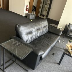 Couch, Chair, And 2 Glass End Tables