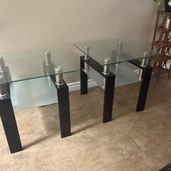 Modern Glass End Tables Like New  Both OBO  