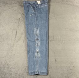 RARE MEN TEAM NIKE USA OLYMPIC DENIM PANTS JEANS SZ 32x32 WORLD CUP FIFA SB DUNK SUPREME SOCCER AMERICA