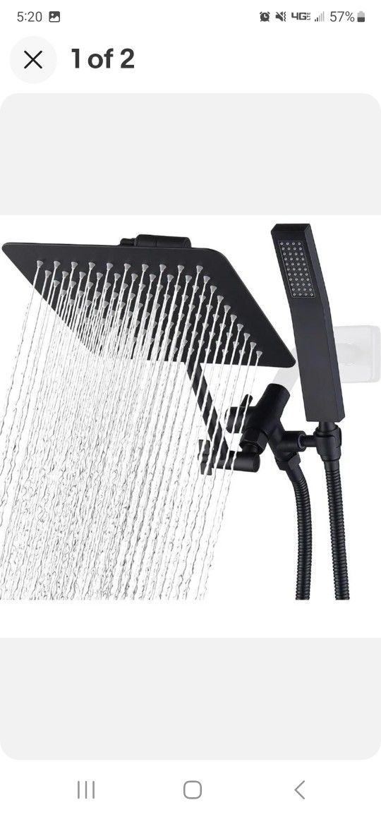 GPromise All Metal Dual Square Shower Head Combo 8" Rain Shower Head for Sale in Concord, NC