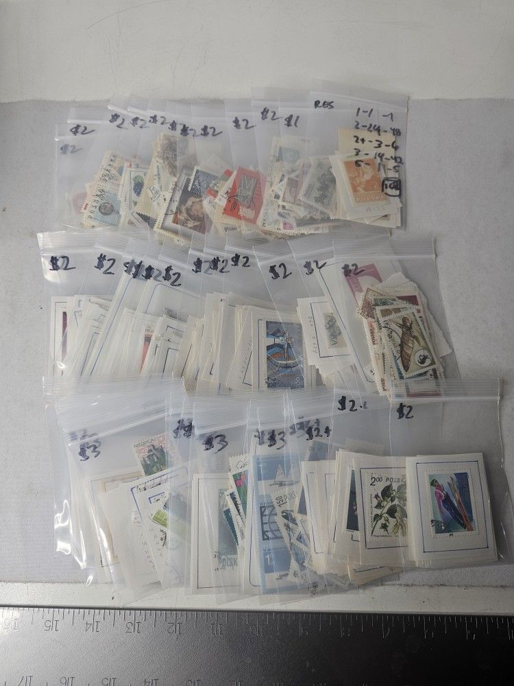 Lot of Collectible Stamps - all in Zip top bags