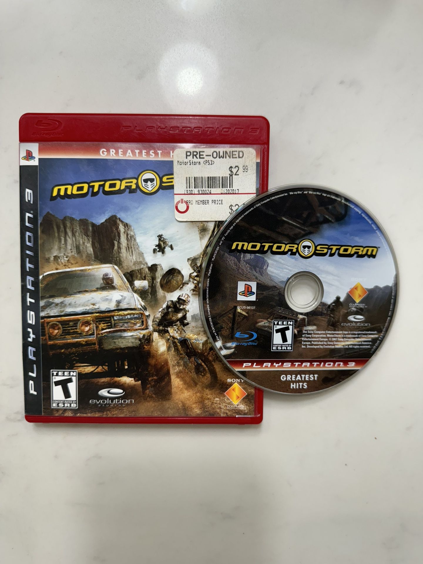 Motor Storm PlayStation 3 PS3 Video GAME