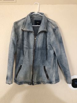 Forever 21 Acid Wash Denim Zip-Up Jacket