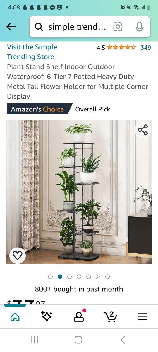 Plant Stand Shelf Indoor Outdoor
Naterproof, 6-Tier 7 Potted Heavy Duty
Metal Tall Flower Holder for Multiple Corner