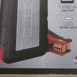 1600 Peak Amp Automotive Lithium Jump Starter, Portable Power - 15W USB-A & USB- 