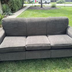 3 Person Gray Fabric Couch - Will Deliver