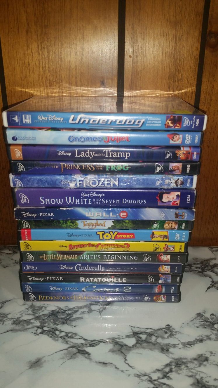(15) Disney DVD Movie frozen toy Story cars 2 princess snow white and more Lot