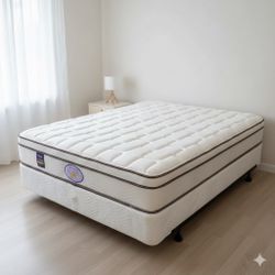 New queen mattress and box spring 2 pc bed frame is not included
