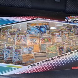 Pokemon Prismatic Evolutions Lucario Ex And Tyranitar Ex Premium Collections