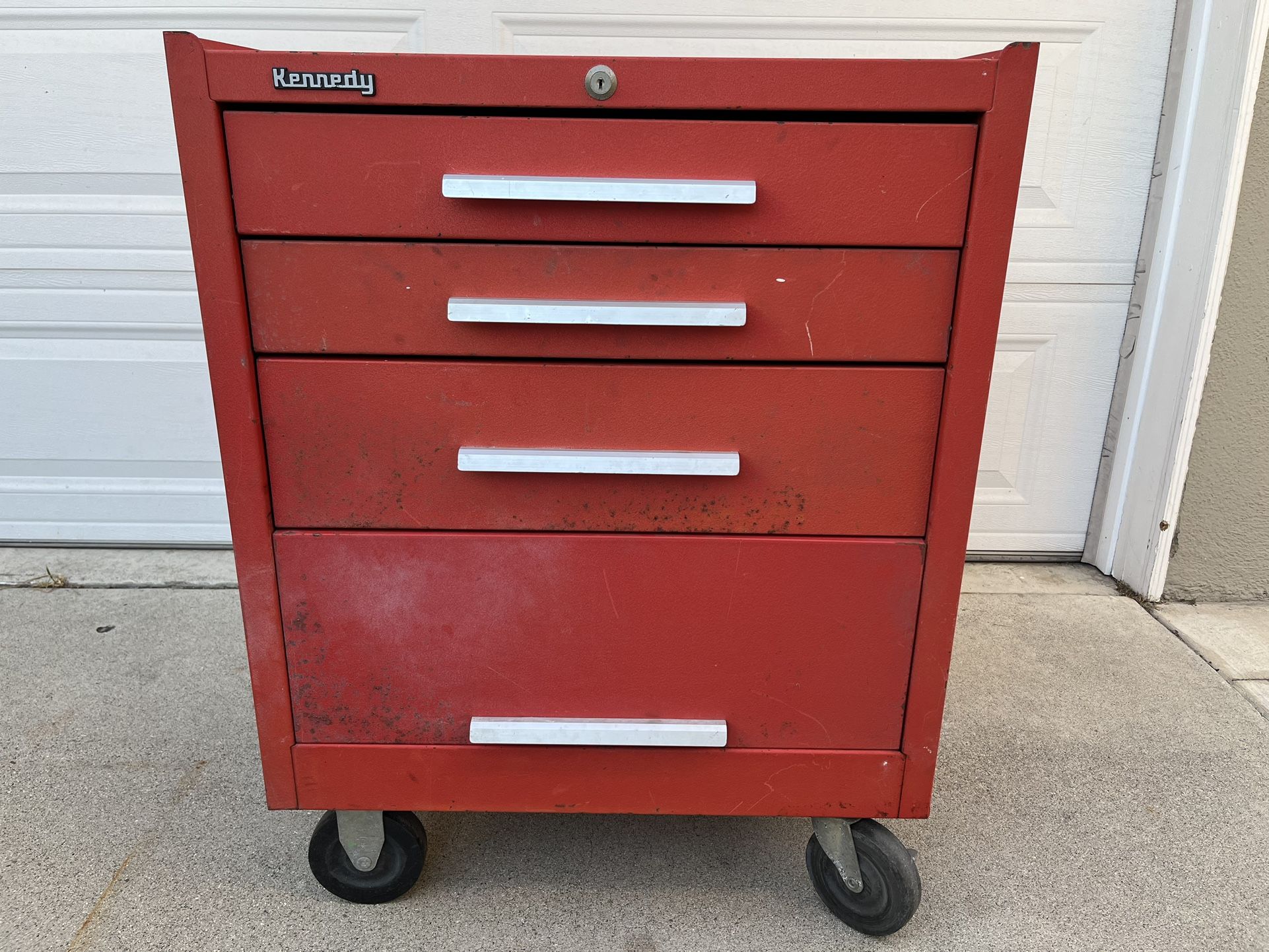 Vintage Red Kennedy Rolling Tool Cabinet
