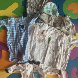 Newborn Baby Boy Sleep And Play And Hats 