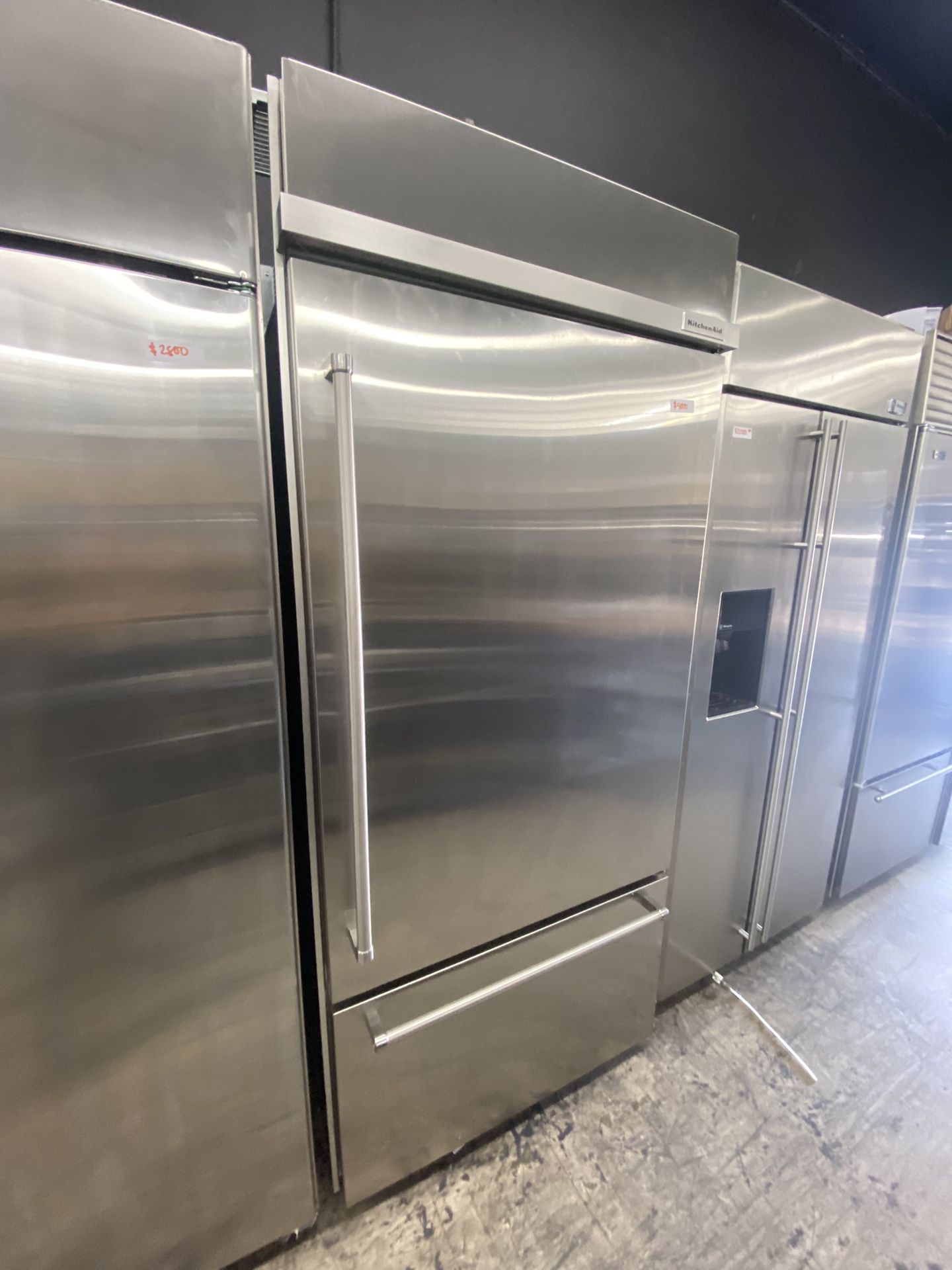 KitchenAid Stainless Steel Built In 36 Inch Bottom Freezer Fridge