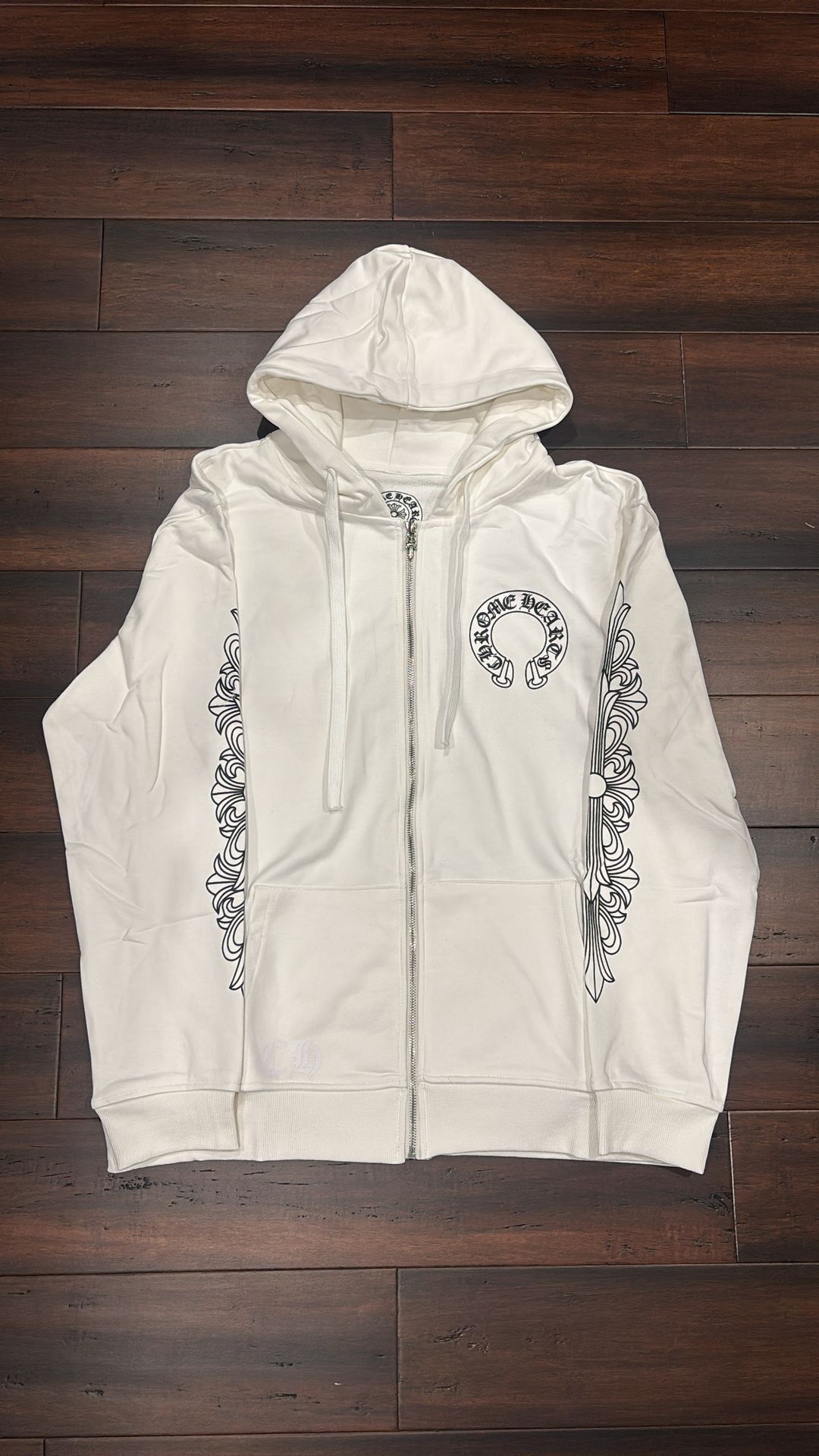 White Chrome Hearts Zip-up Hoodie