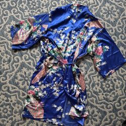  Floral Silk Kimono Robe