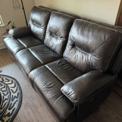 Leather Reclining  Sofa