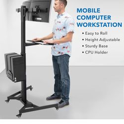 Mobile PC Workstation For Dual Monitors