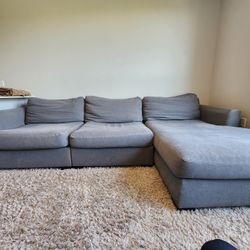 Oversized Gray Sectional Couch with Chaise