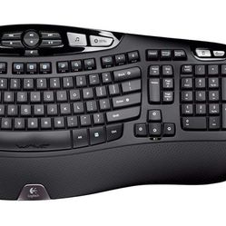 Logitech MK550 Wireless Wave K350 Keyboard and Mouse Combo — Includes Keyboard and Mouse, Long Battery Life, Ergonomic Wave Design with Wireless Mouse