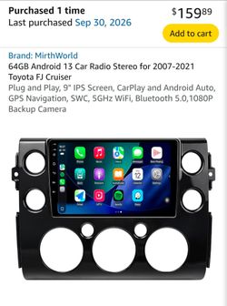 Toyota FJ Cruiser 10" Android Car Stereo