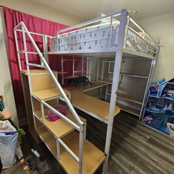 Full Size Bed Frame With Desk