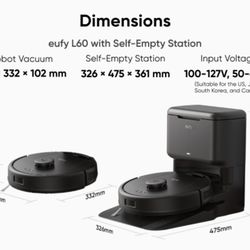 eufy L60 Robot Vacuum with Self Empty Station, Hair Detangling Technology, Up to 60 Days Hands Free Cleaning, 5,000 Pa Suction, Remove Hair, Dust
