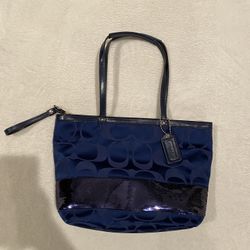blue coach tote bag
