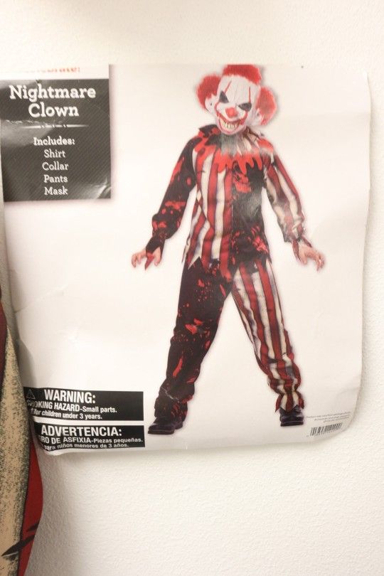 Nightmare Clown Boys Brand New Halloween Costume For Sale