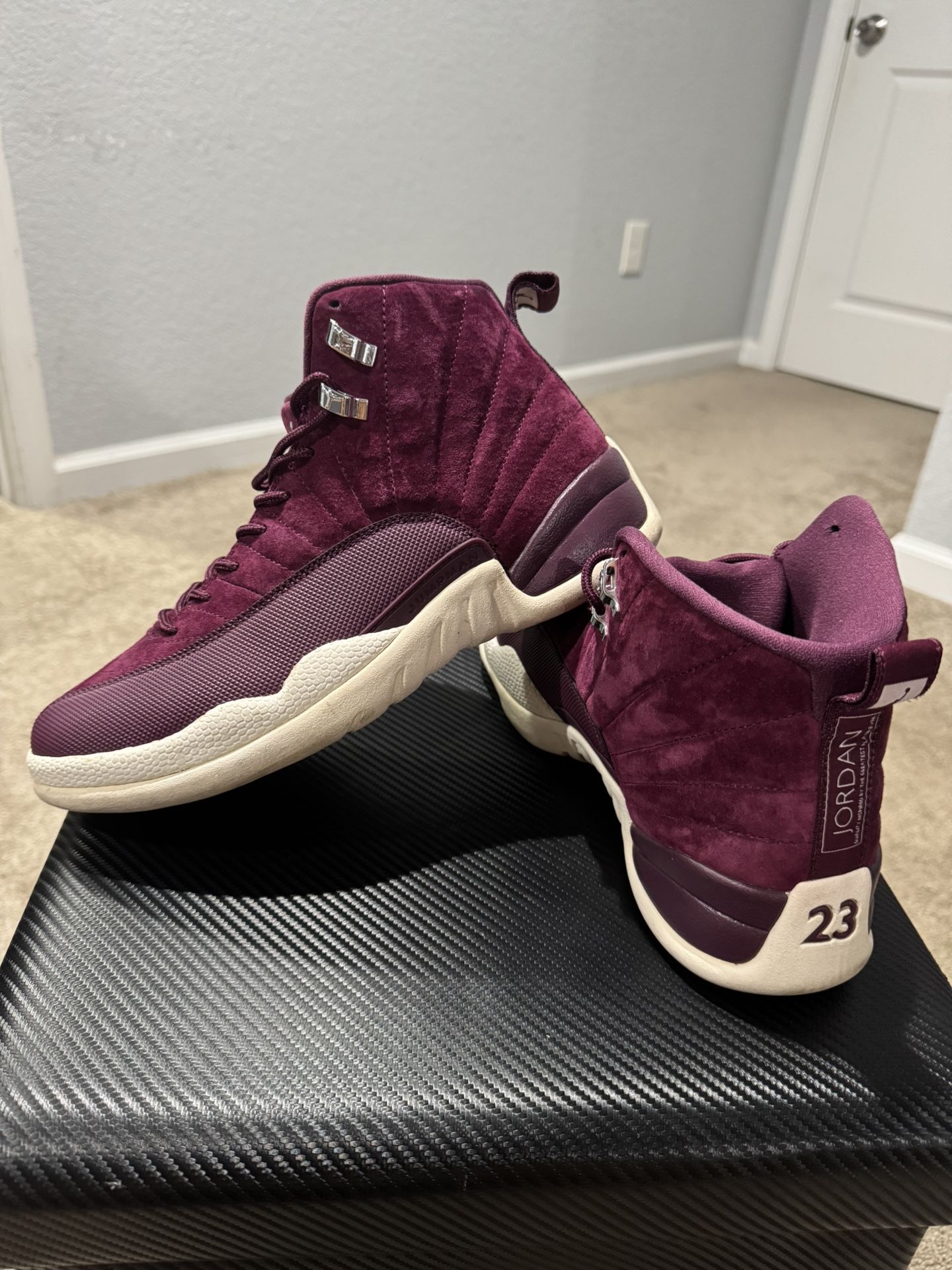 Burgundy Jordan 12s