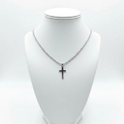 20 Inch Silver Cross Necklace 