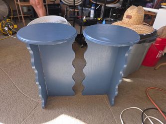 Blue Wavy Accent Table - set of 2