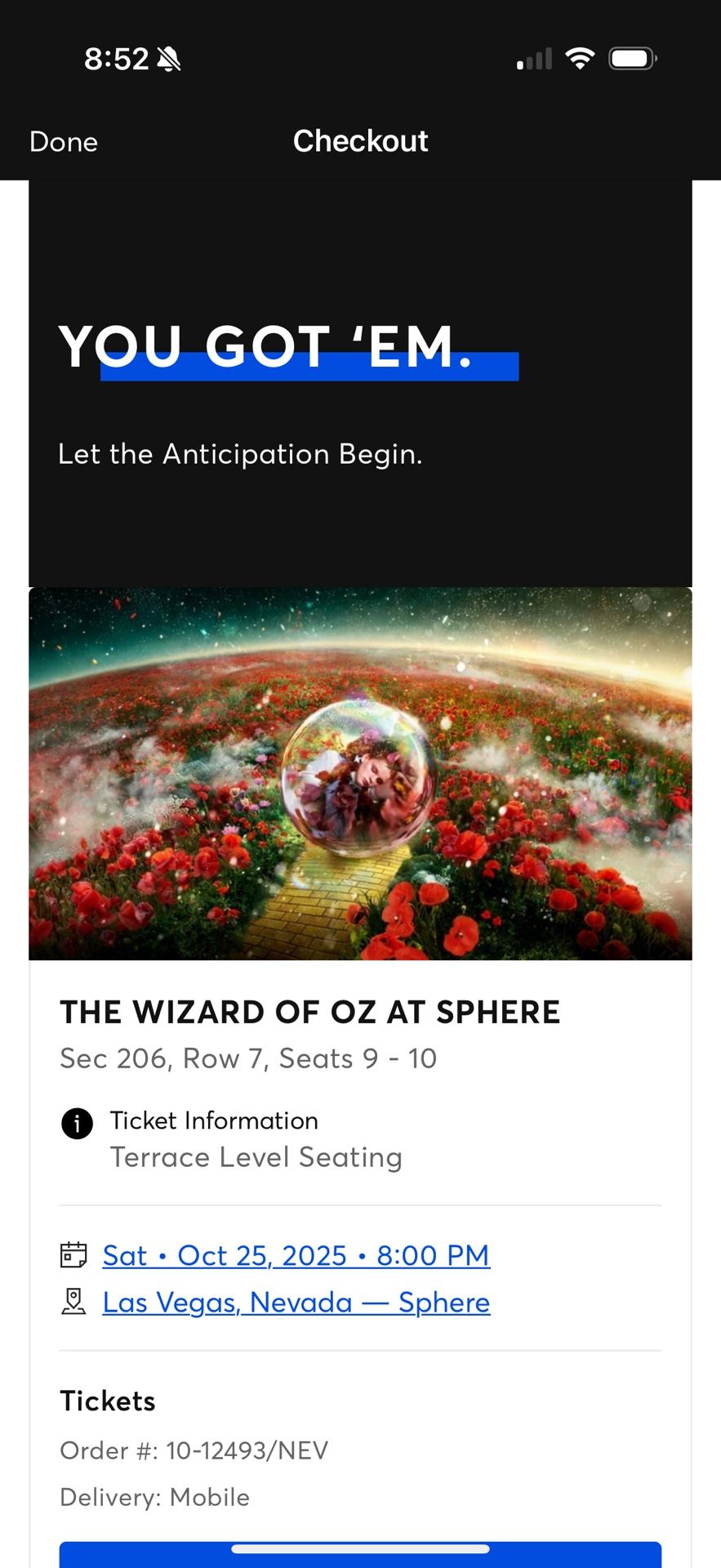 The Wizard of Oz at Sphere - VIP Tickets