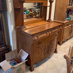 Antique Buffet Sideboard Cabinet