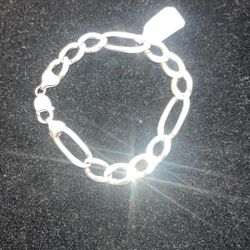 925 Figaro Silver Bracelet 
