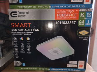 Commercial Electric Smart LED Exhaust Fan with Bluetooth Speaker & Humidity Sensor $95  ea. Brand new (Price Is Firm)