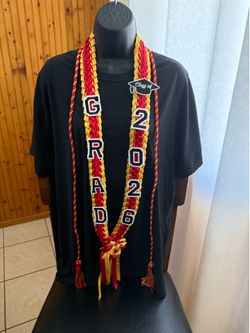 🎓Graduation leis (Yellow with Green)