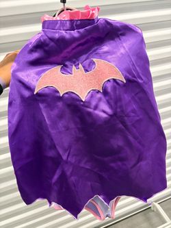 Purple Glitter batman 3 piece set and Mask 6/7 size