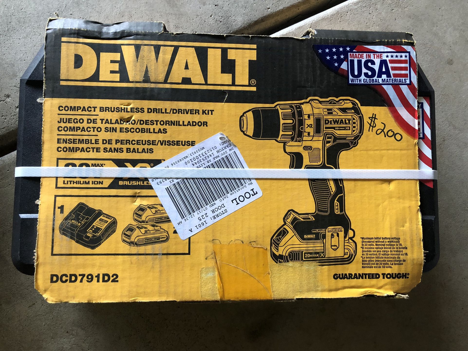 DEWALT 20-Volt MAX XR Lithium-Ion Cordless 1/2 in. Brushless Compact Drill/Driver with (2) Batteries 2Ah, Charger and Hard Case