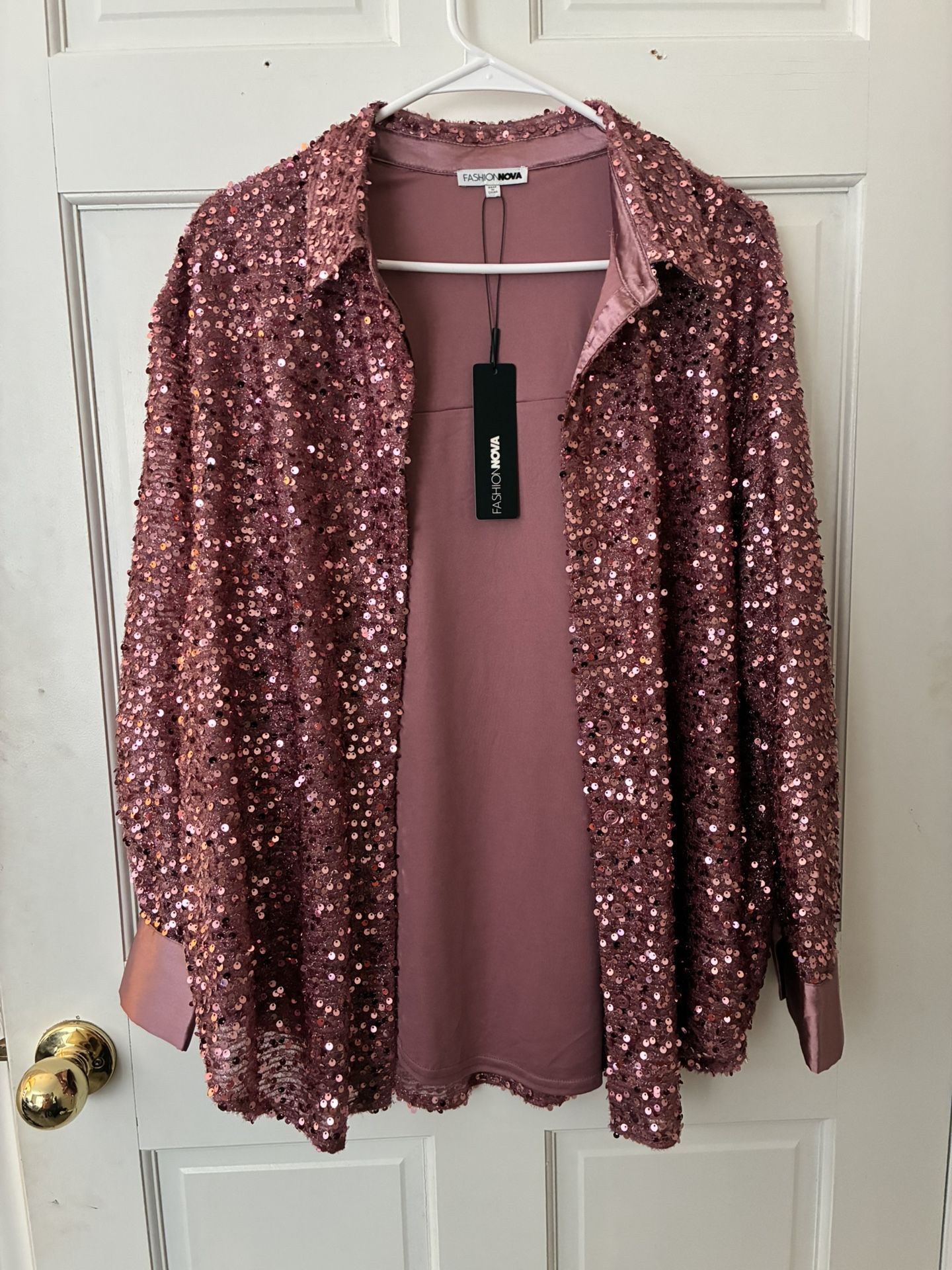 Dressy Pink Sequin Blazer, New With Tags!