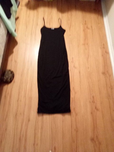 Black Spaghetti Strap Bodycon Maxi Dress