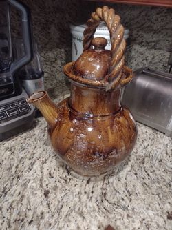 Ceramic Pitcher With Lid, Made In Italy. 16 Inches Tall And 10 Inches Wide