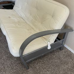 Futon . Metal Frame And Mattress