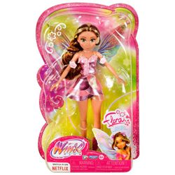 Winx Club Flora Fairy 10.5” Fashion Doll with Glitter Outfit & Removable Wings