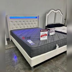 LED Headboard Queen Size Bed Frame  - Mattress Sold Separately 