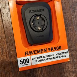 RAVEMEN FR500 Bike Front Light for Night Daytime Riding, Compatible with Garmin/Wahoo Computers, 6 Modes, Auto On/Off, Side Visible, USB-C Rechargeabl