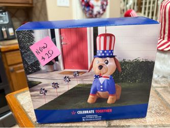 Patriotic blow up dog