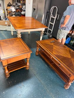 Wood Coffee Table and End Table Set